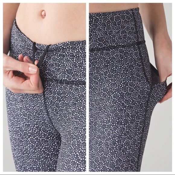 Lululemon Pace Rival Crop Freckle Flower pocket mid rise legging 4 - Picture 4 of 11